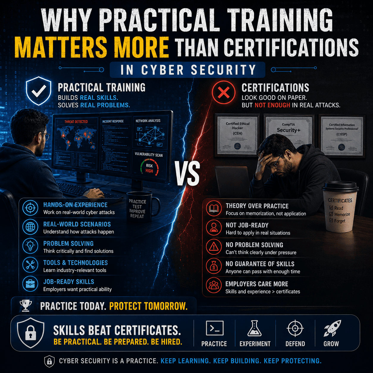 Why Practical Training Matters More Than Certifications in Cyber Security